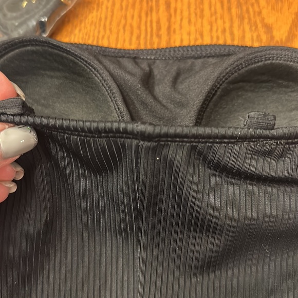 Xhilaration-Black, ribbed, bandeau, tube one piece with optional shoulde… - Picture 5 of 9